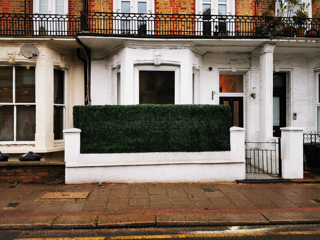 Create an elegant design with artificial hedge for an instant effect.