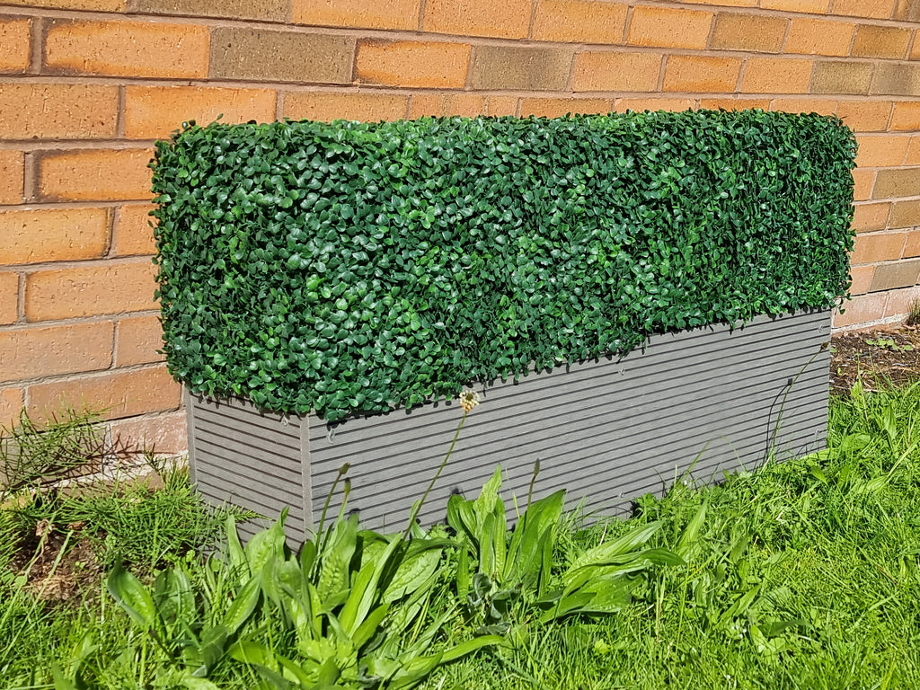 Artificial Boxwood Hedge in Composite Decking Planter 50 cm Height