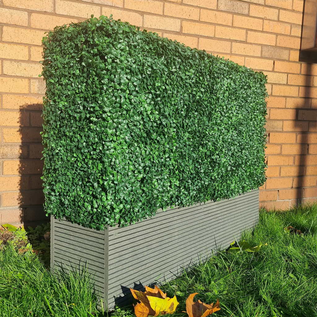 Artificial Boxwood Hedge in Composite Decking Planter 75cm Height