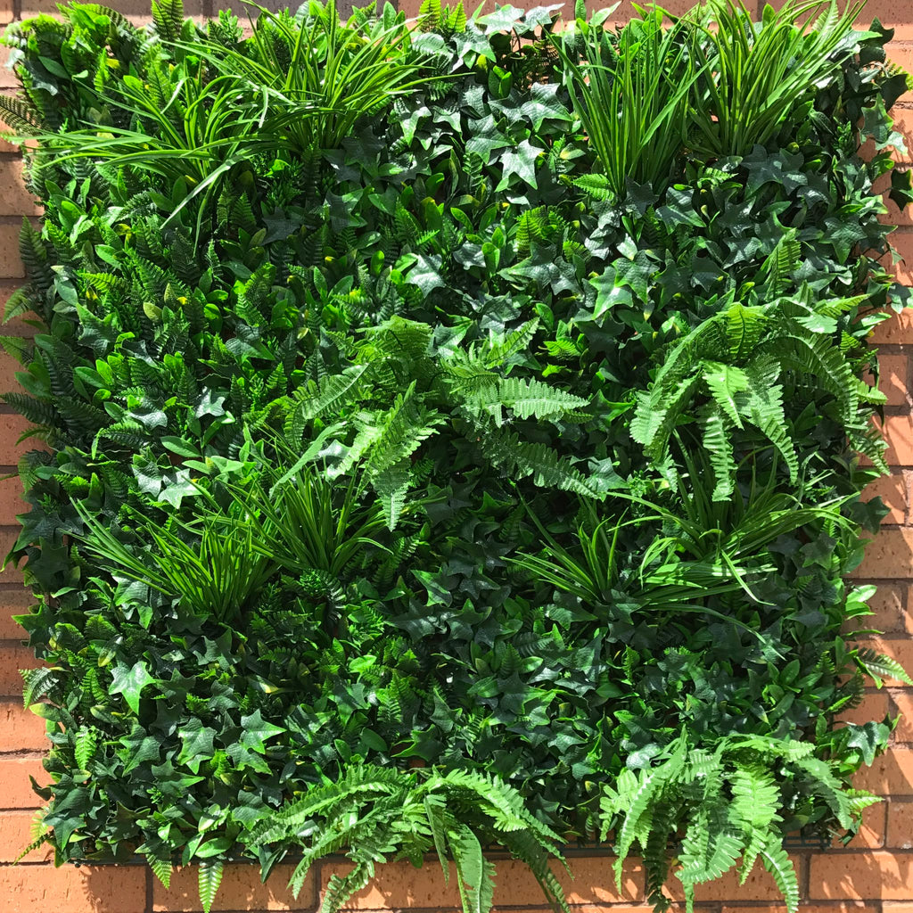 Artificial Instant Green Wall Hedge Panel Mixed Plants 100cm X 100cm - Hedgedin